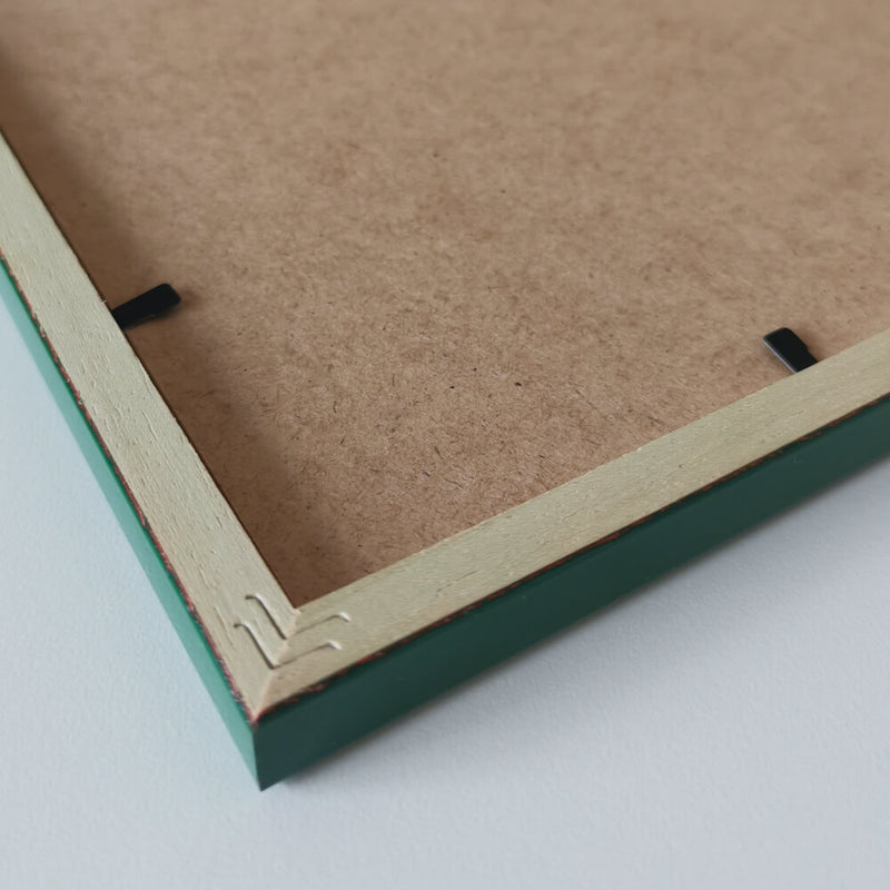 Dark green glossy wooden frame - Narrow (14 mm) - 50x70 cm