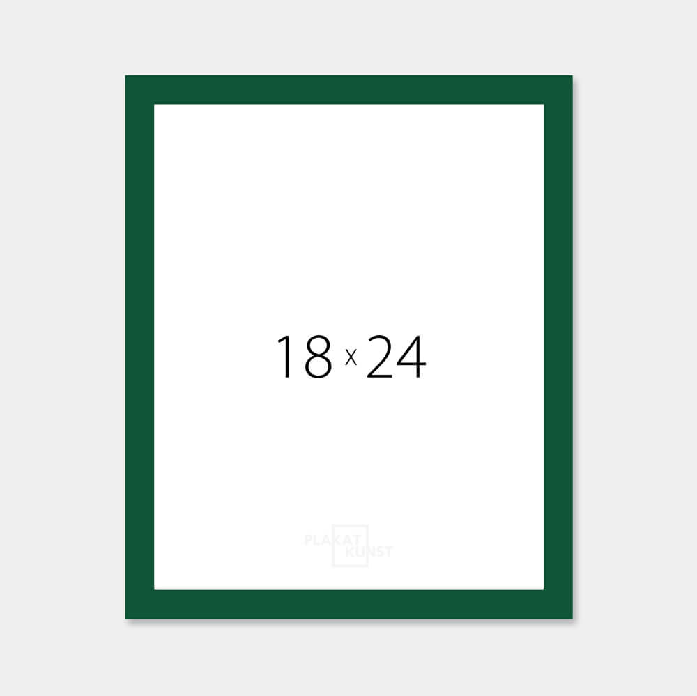 Glossy green wooden frame - Narrow (14 mm) - 18x24 cm