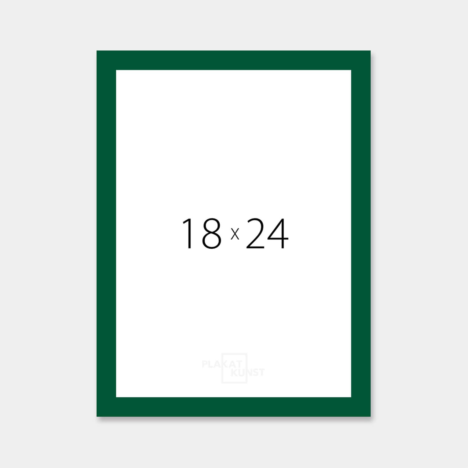 Glossy green wooden frame - Narrow (14 mm) - 18x24 cm