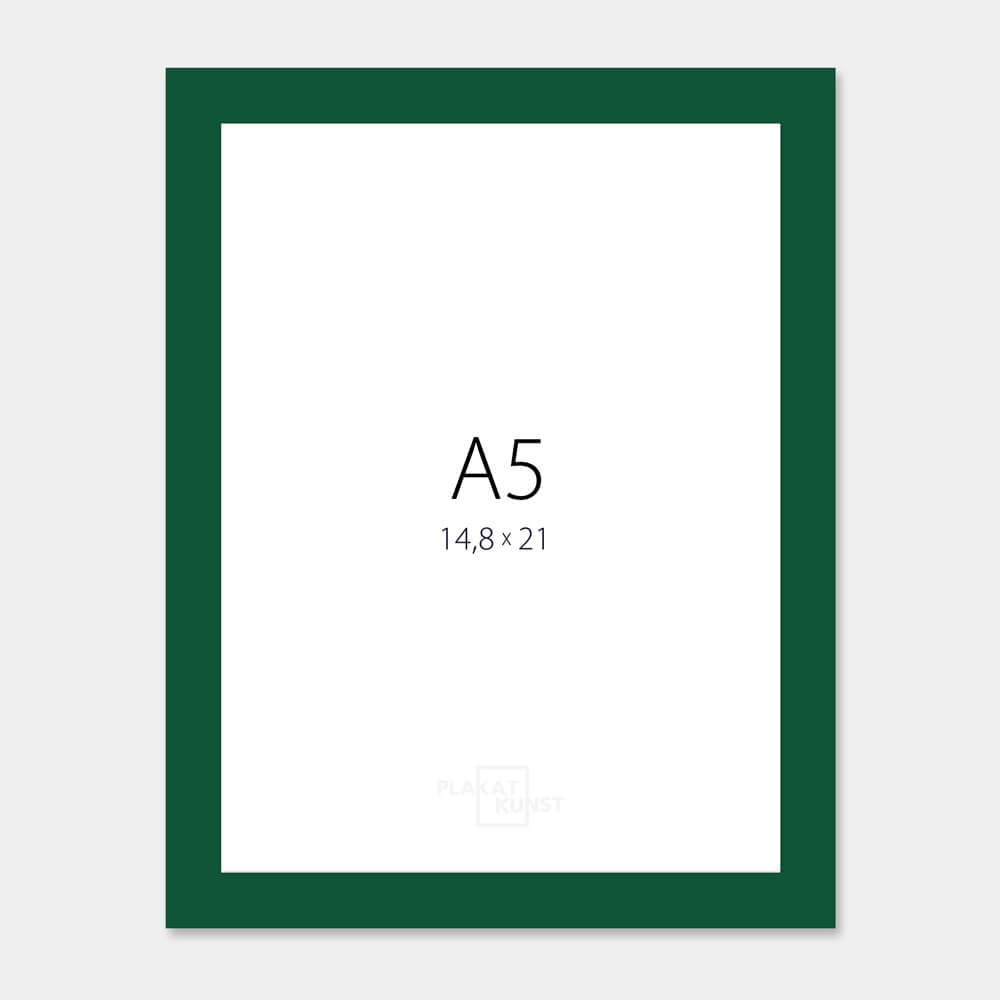 Green glossy wooden frame – Narrow (14 mm) – A5 (14.8x21 cm)