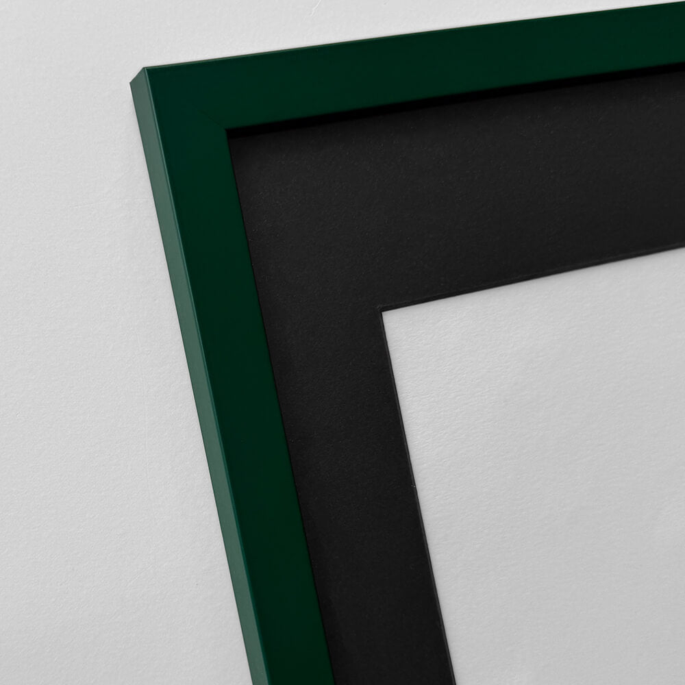 Dark green matte wooden frame - Narrow (15 mm) - 30×30 cm