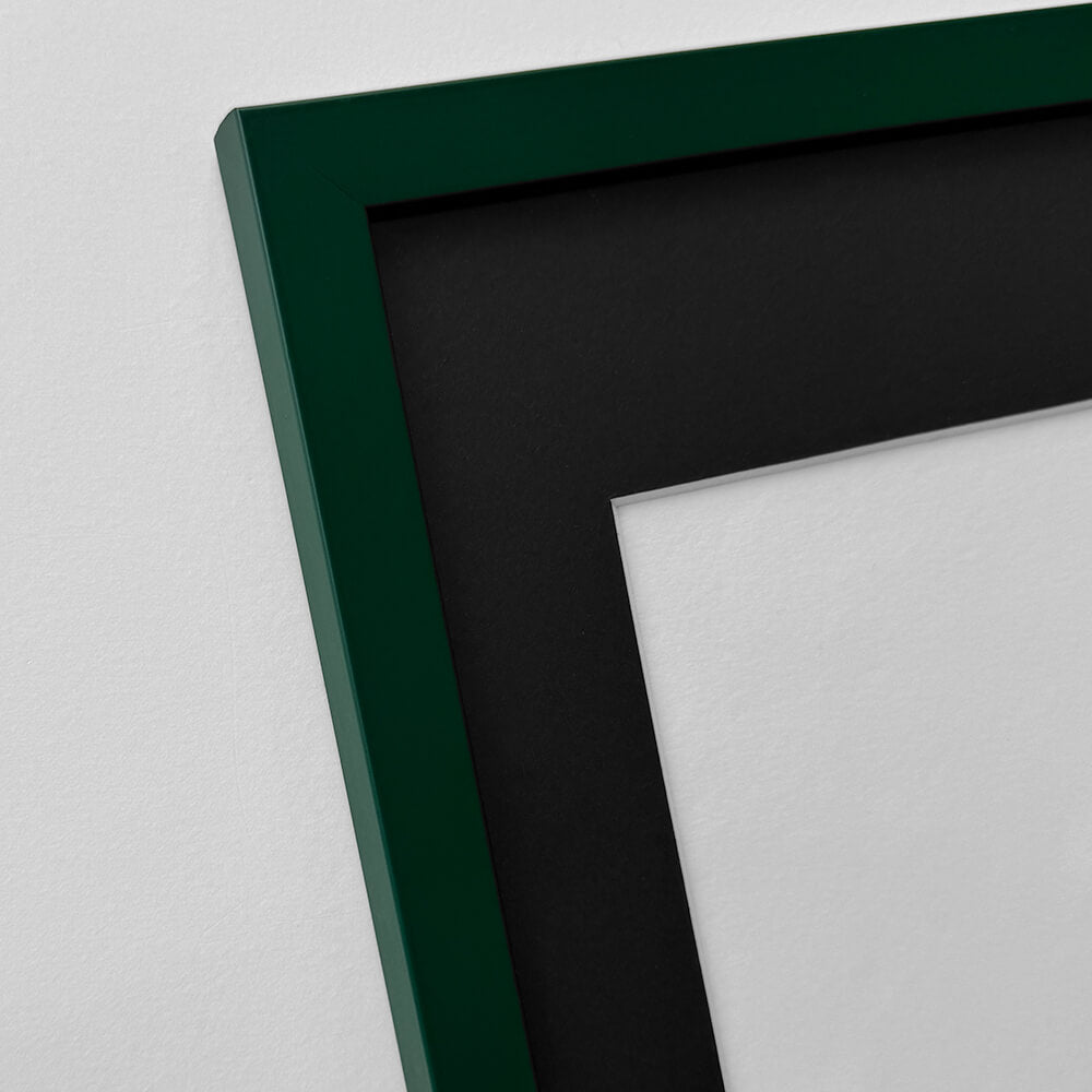 Dark green matte wooden frame - Narrow (15 mm) - 30×40 cm
