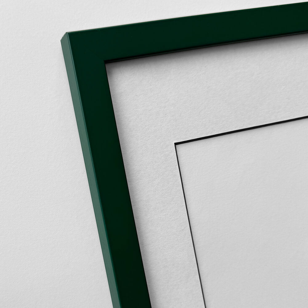 Dark green matte wooden frame - Narrow (15 mm) - 50×50 cm