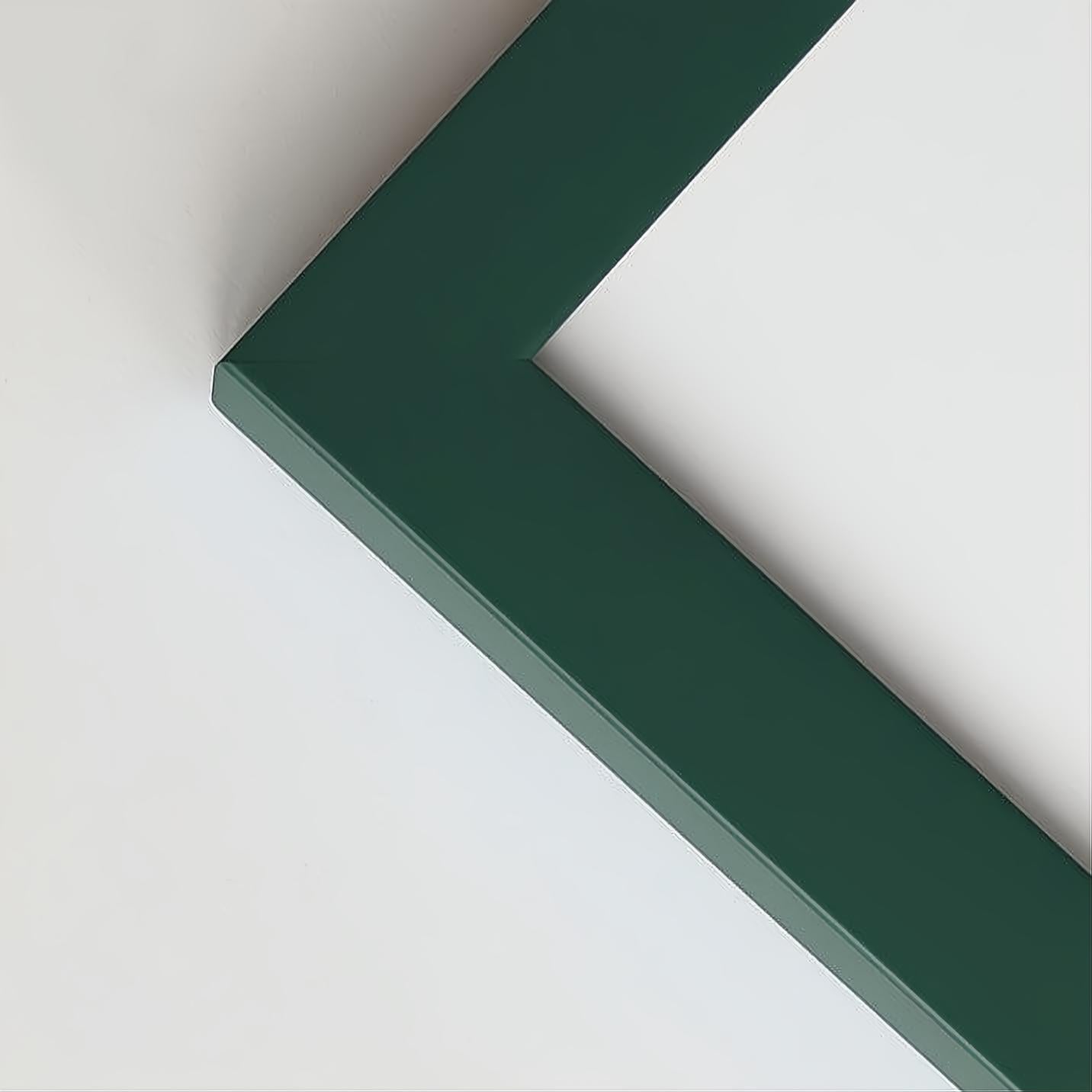 Dark green matte wooden frame - Narrow (15 mm) - Custom size