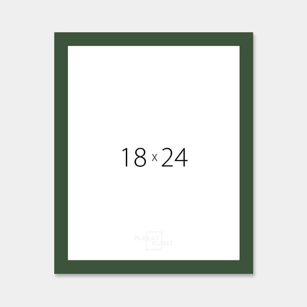 Dark green matte wooden frame - Narrow (15 mm) - 18x24 cm