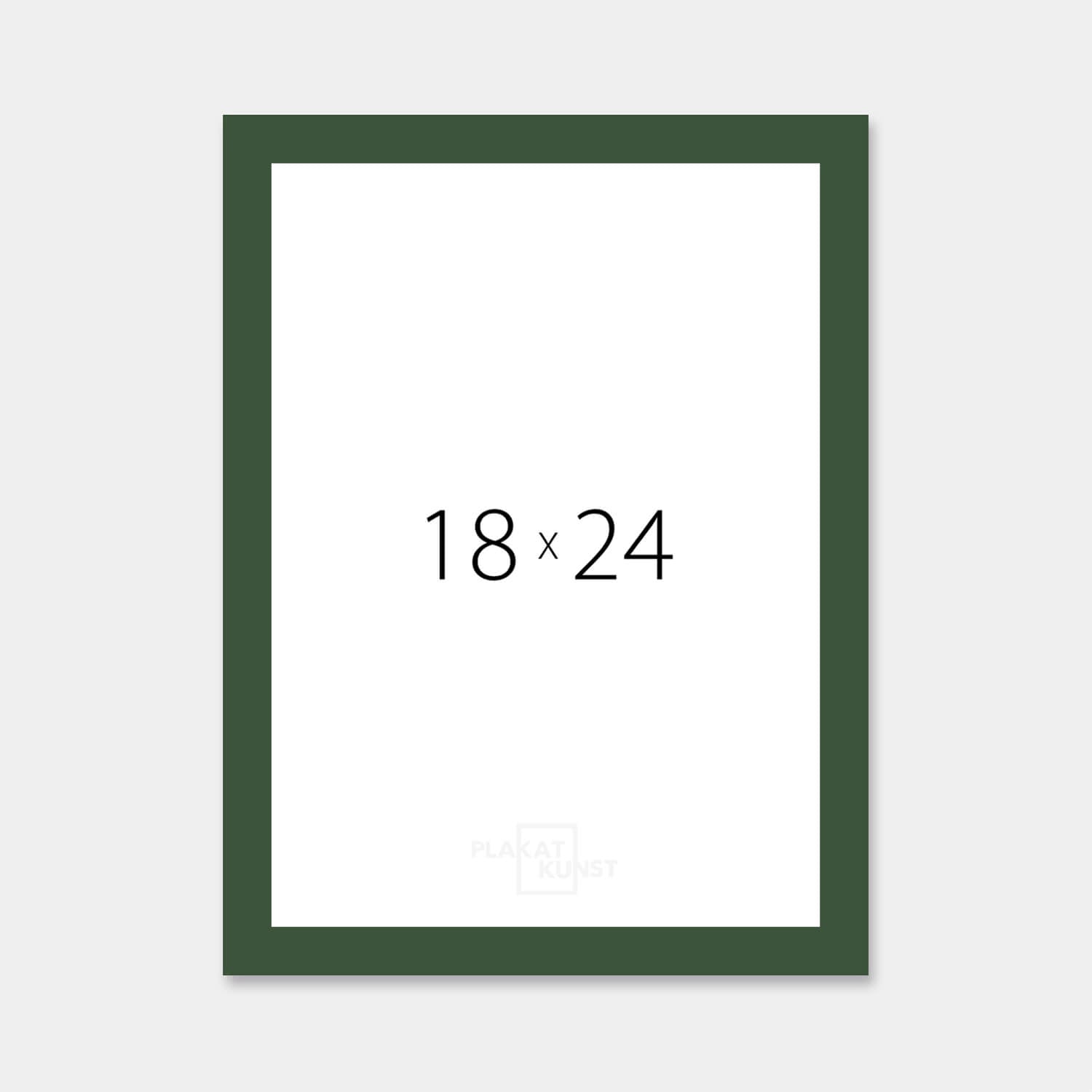 Dark green matte wooden frame - Narrow (15 mm) - 18x24 cm