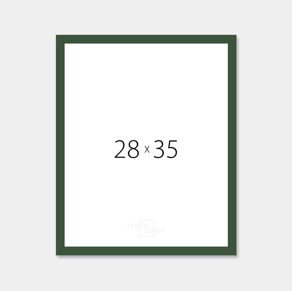 Dark green matte wooden frame - Narrow (15 mm) - 28x35 cm