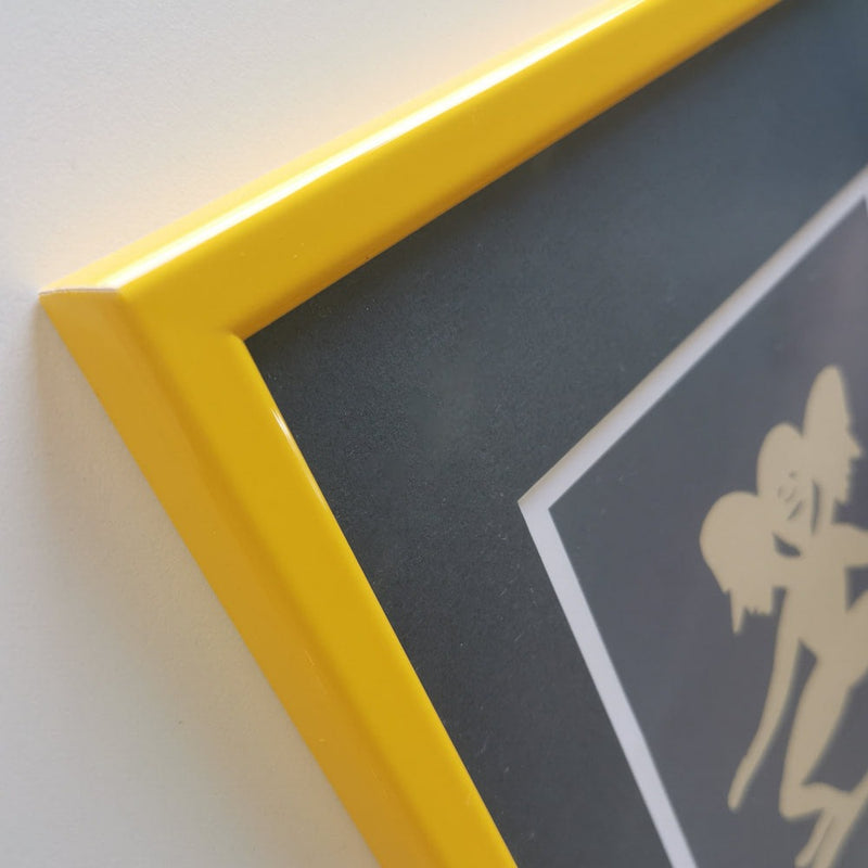 Yellow glossy wooden frame - Narrow (14 mm) - 40×40 cm