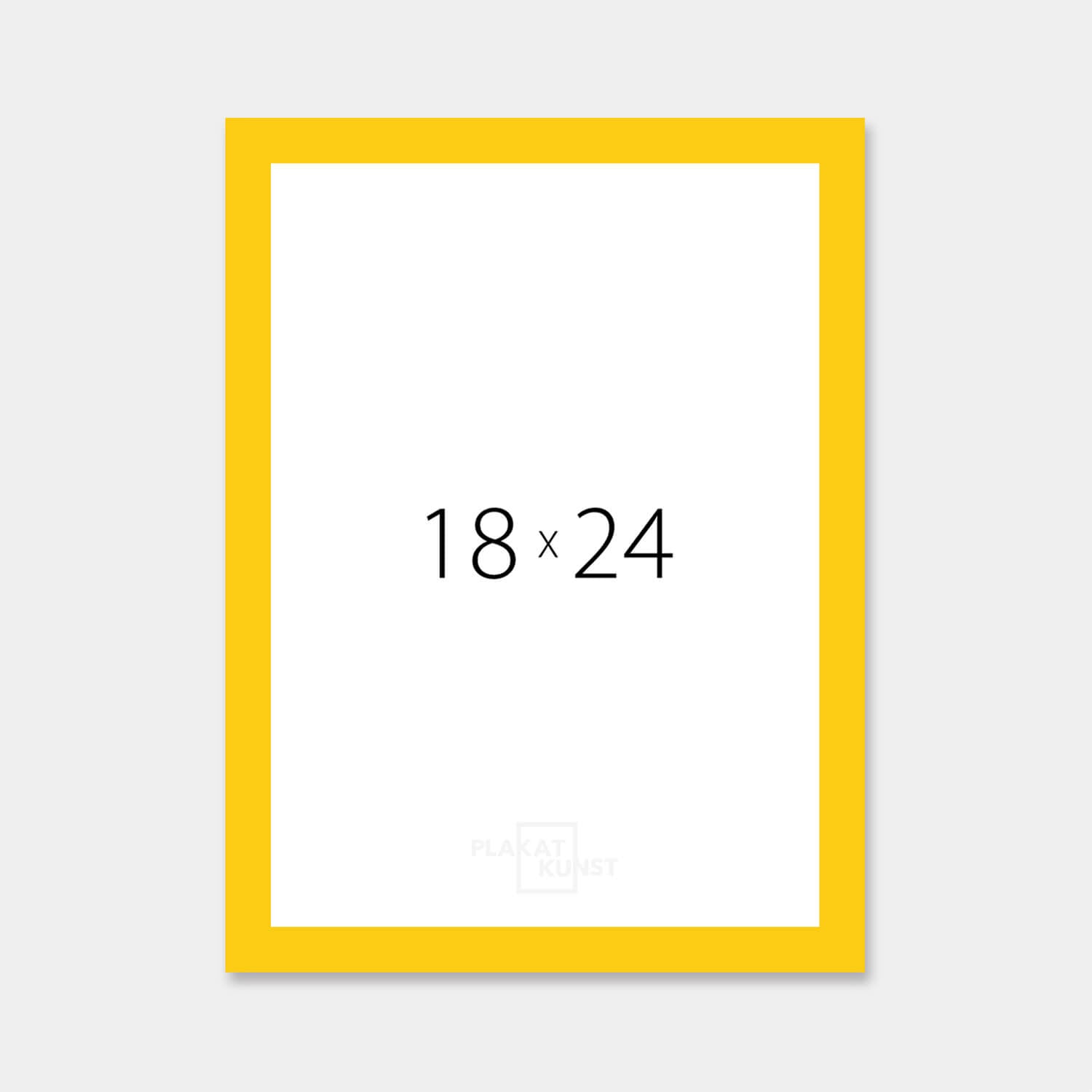 Yellow glossy wooden frame - Narrow (14 mm) - 18x24 cm