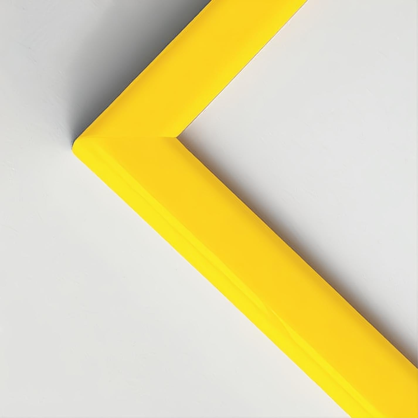 Yellow glossy wooden frame - Narrow (13 mm) - Custom size