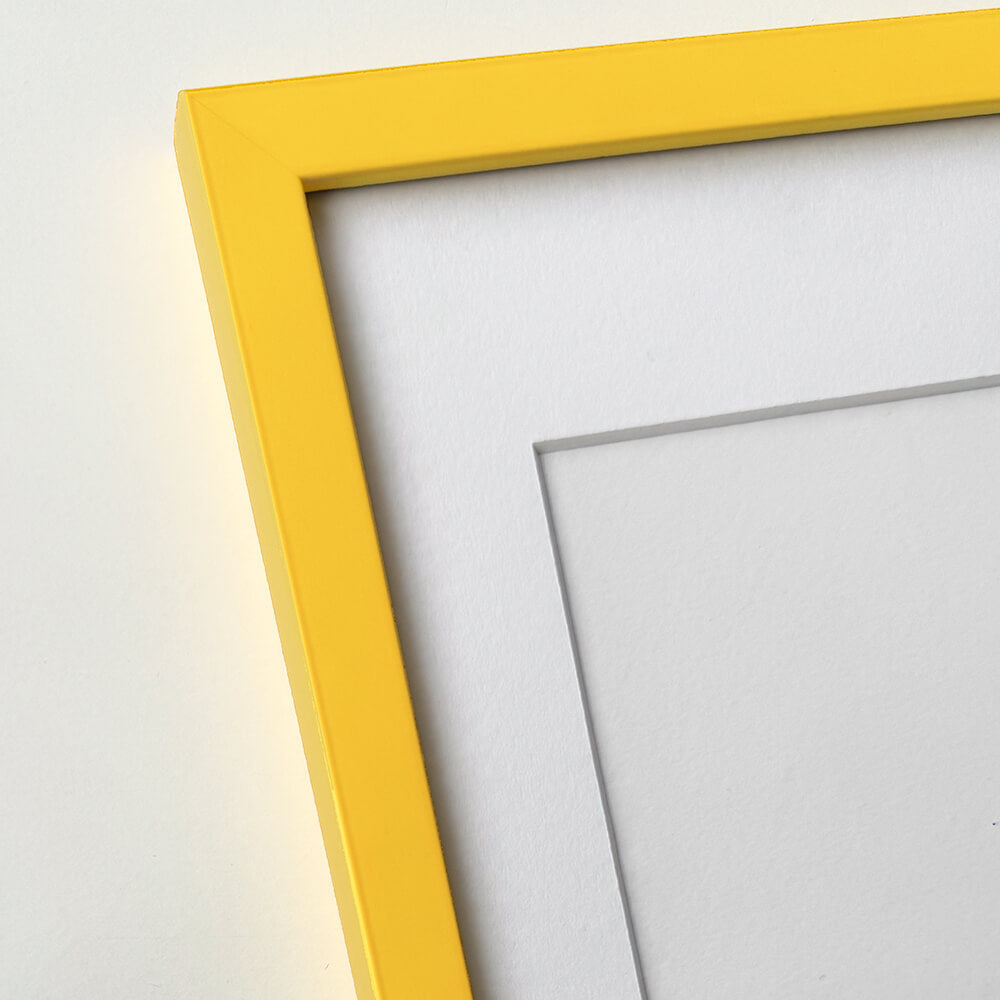 Yellow matte wooden frame - Narrow (15 mm) - 50×50 cm