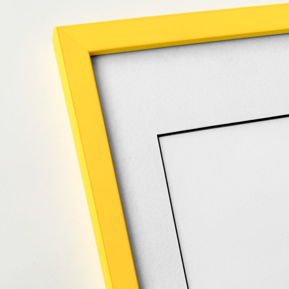 Yellow matte wooden frame - Narrow (15 mm) - 60x80 cm