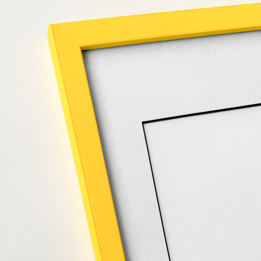 Yellow matte wooden frame – Narrow (15 mm) – 40×50 cm