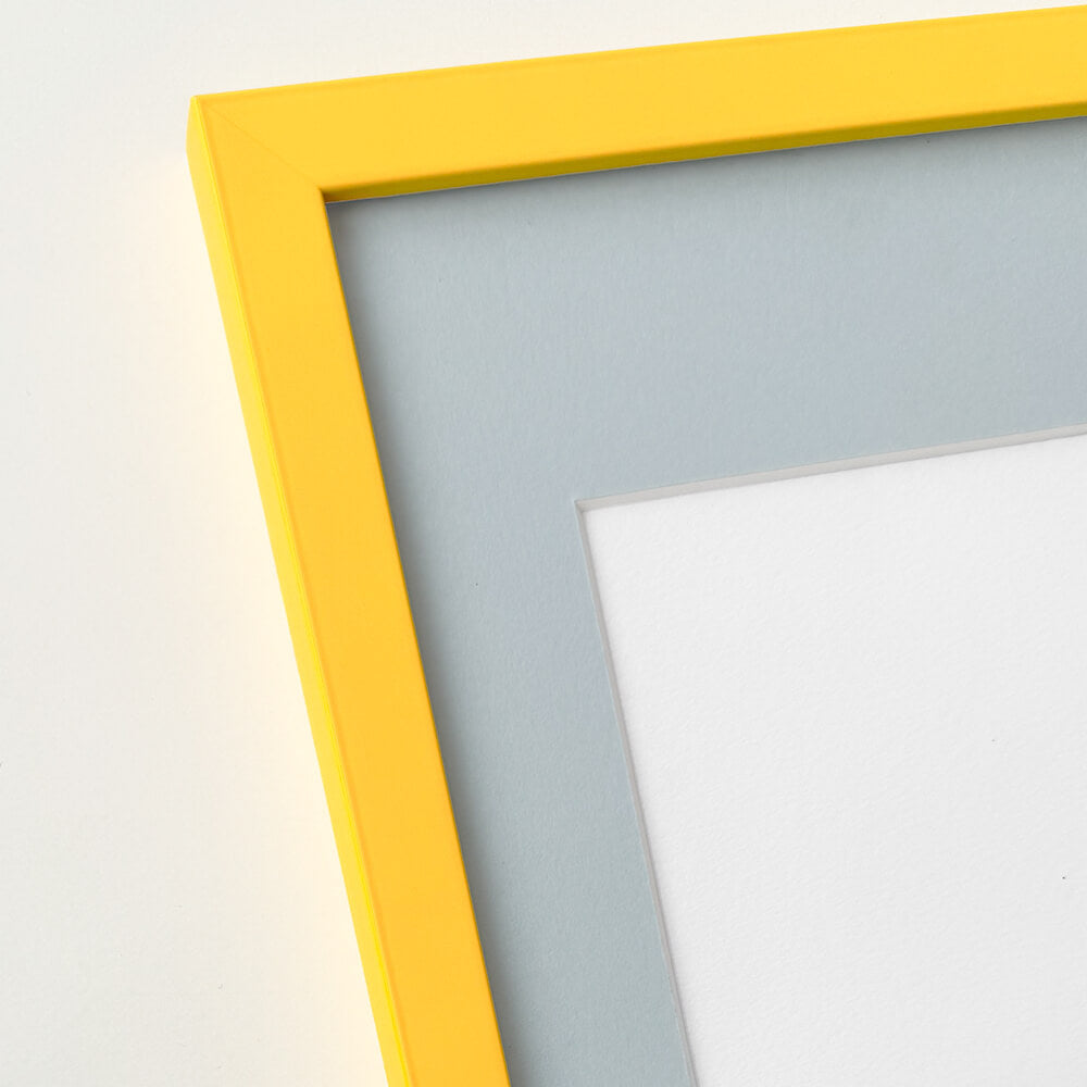 Yellow matte wooden frame - Narrow (15 mm) - 60x80 cm