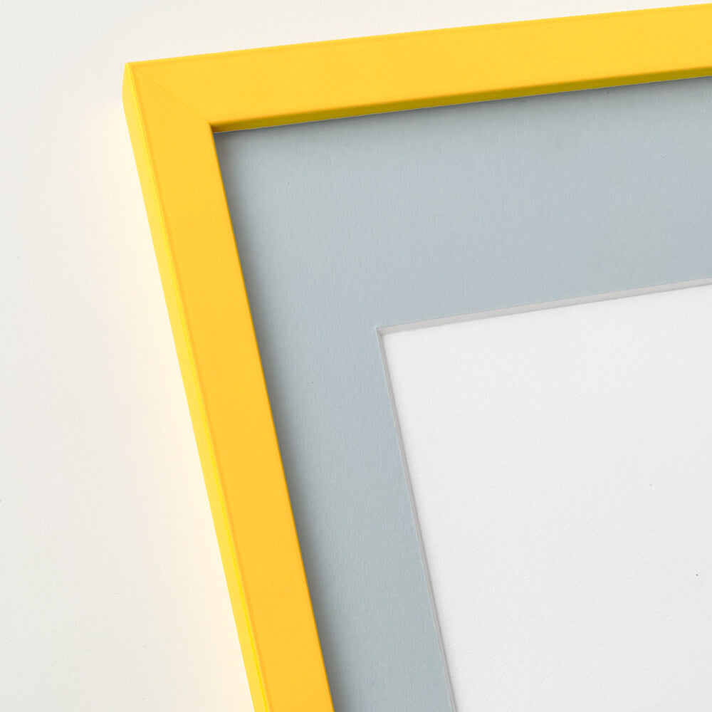 Yellow matte wooden frame - Narrow (15 mm) - 40×40 cm