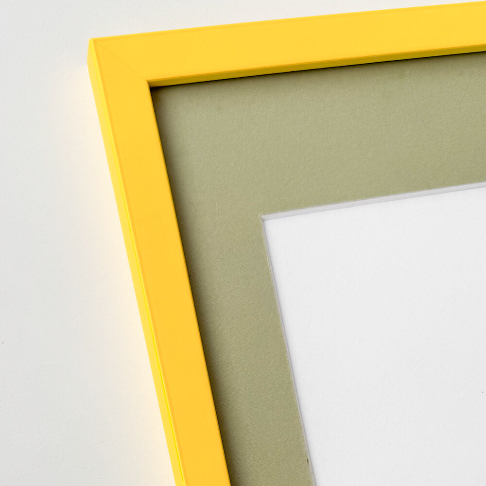 Yellow matte wooden frame – Narrow (15 mm) – 50×60 cm