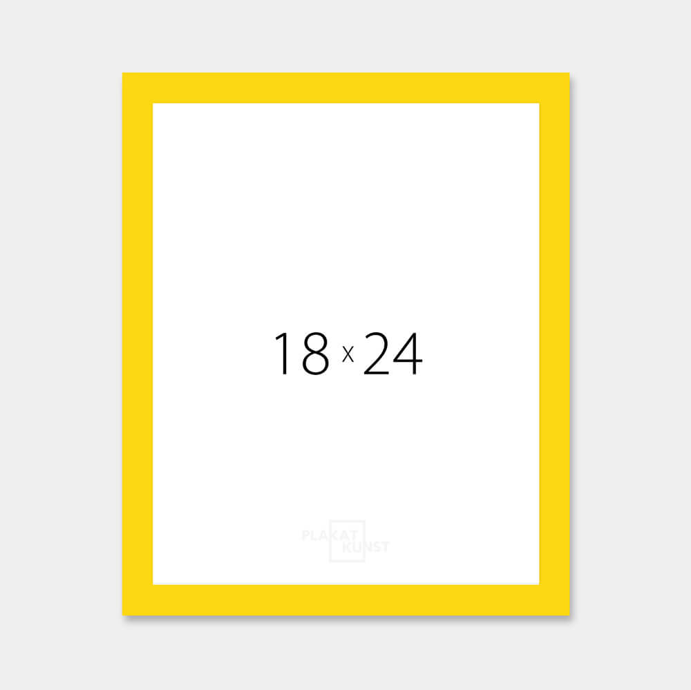 Yellow matte wooden frame – Narrow (15 mm) – 18x24 cm