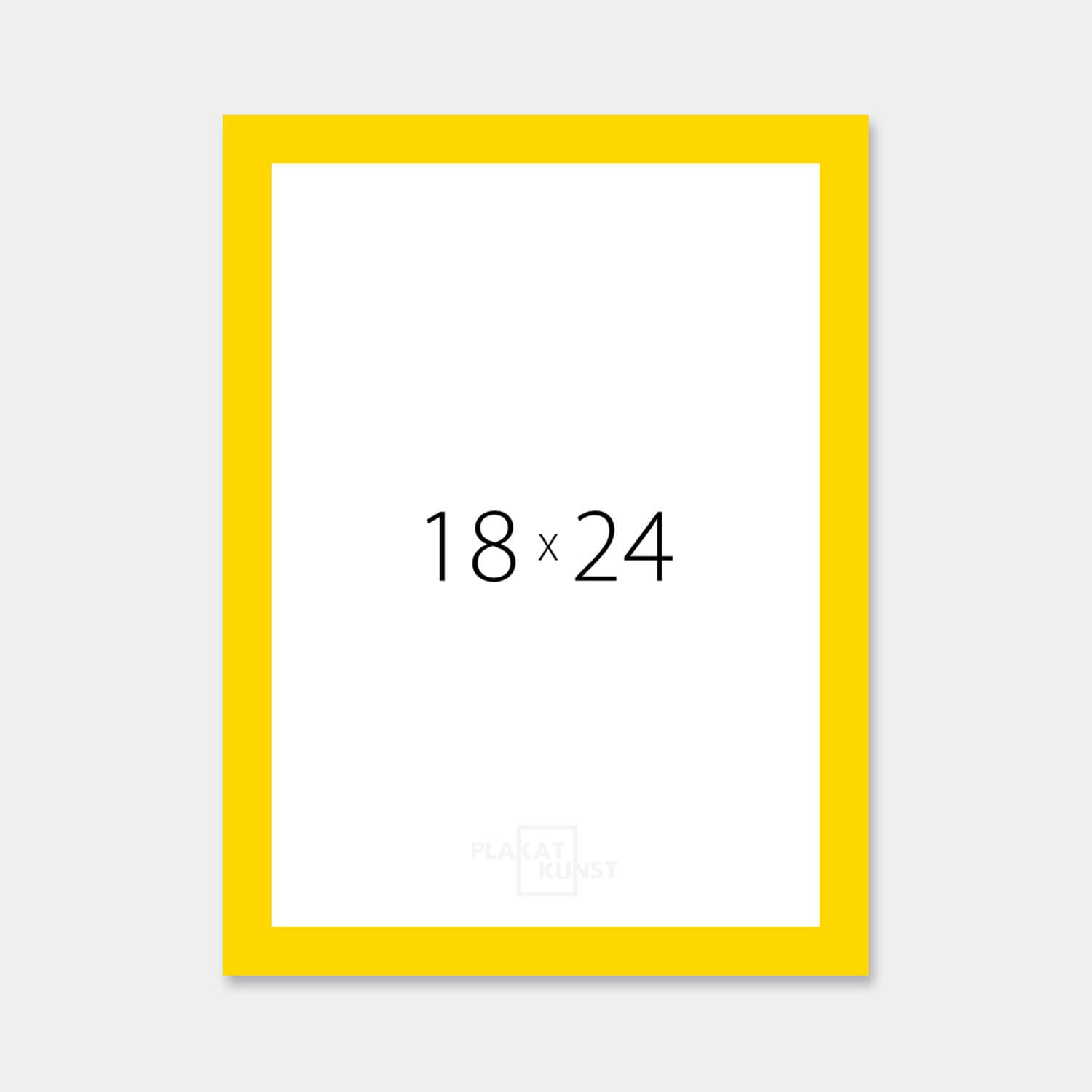 Yellow matte wooden frame – Narrow (15 mm) – 18x24 cm