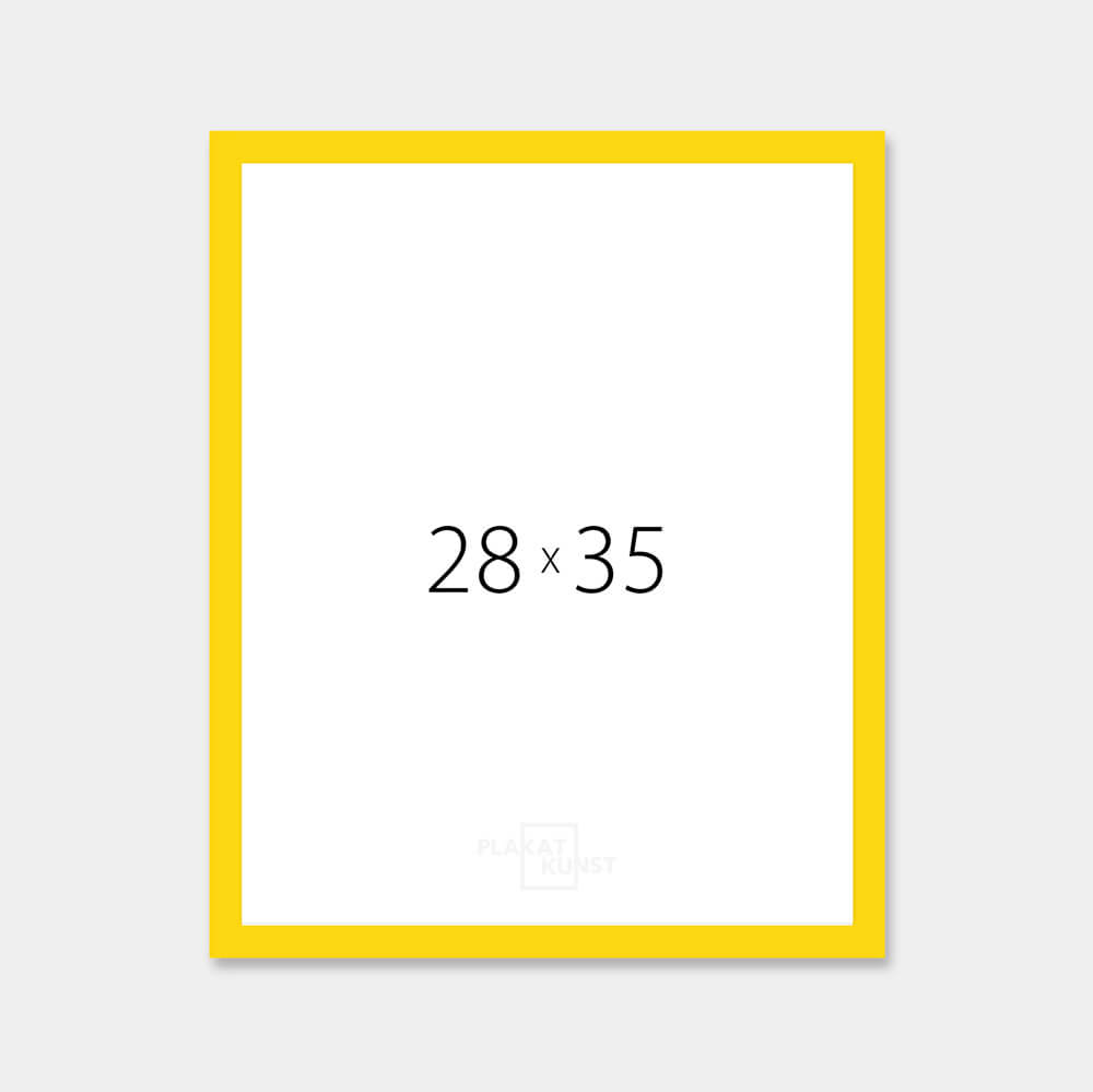 Yellow matte wooden frame - Narrow (15 mm) - 28x35 cm