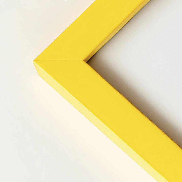 Yellow matte wooden frame - Narrow (15 mm) - Custom size