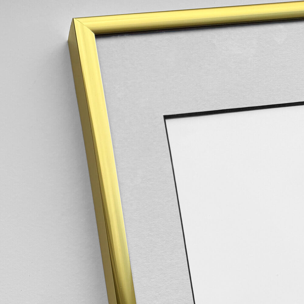 Golden aluminum frame - Narrow (9 mm) - 50x70 cm