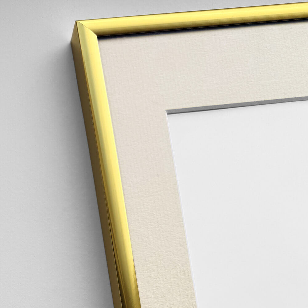 Golden aluminum frame - Narrow (6 mm) - 70x100 cm