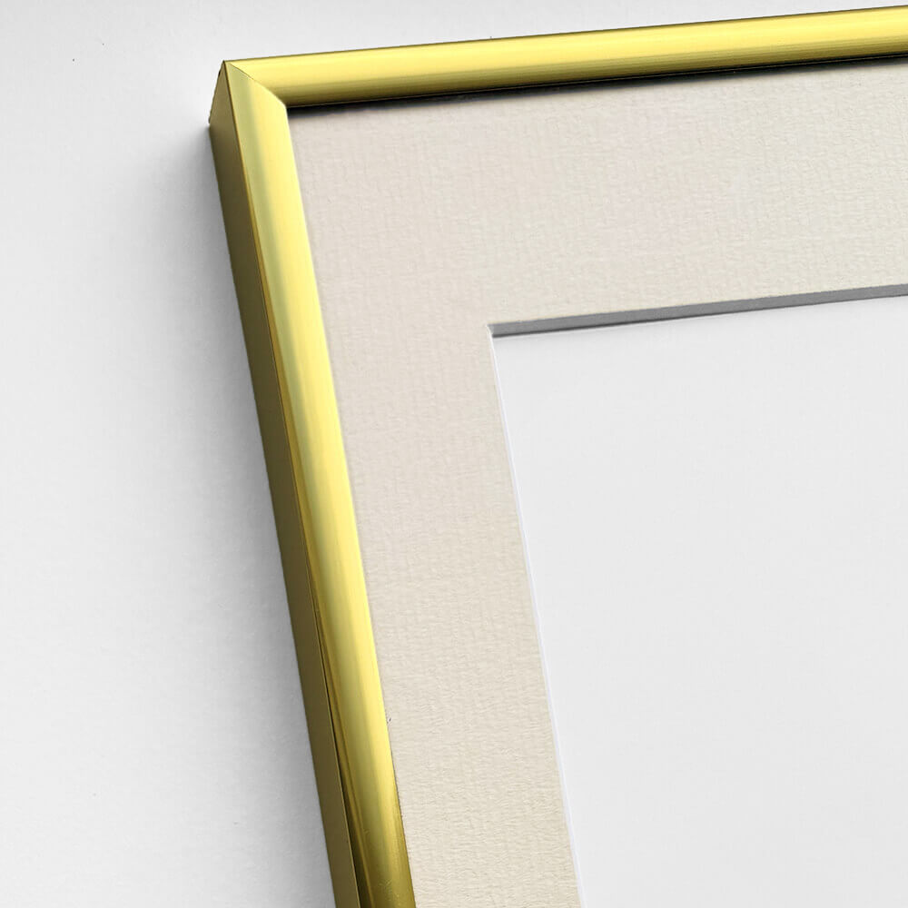 Golden aluminum frame - Narrow (9 mm) - 60×80 cm
