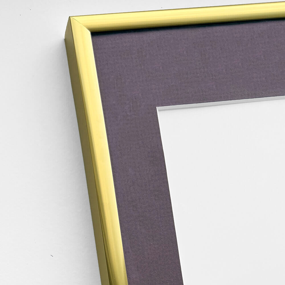 Golden aluminum frame - Narrow (9 mm) - 40×40 cm