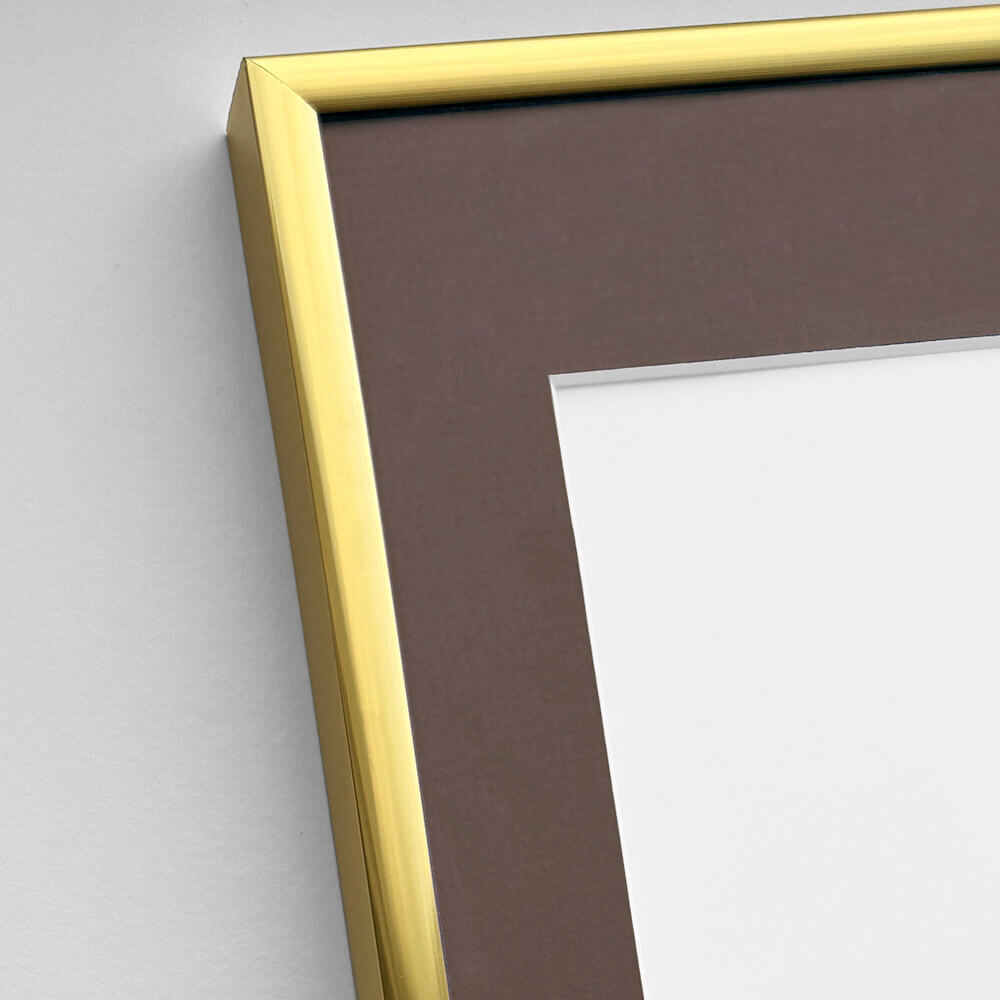 Golden aluminum frame - Narrow (9 mm) - 60×60 cm