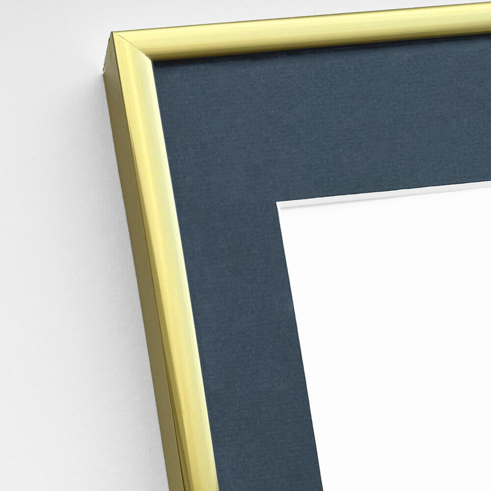 Golden aluminum frame - Narrow (9 mm) - 70×70 cm