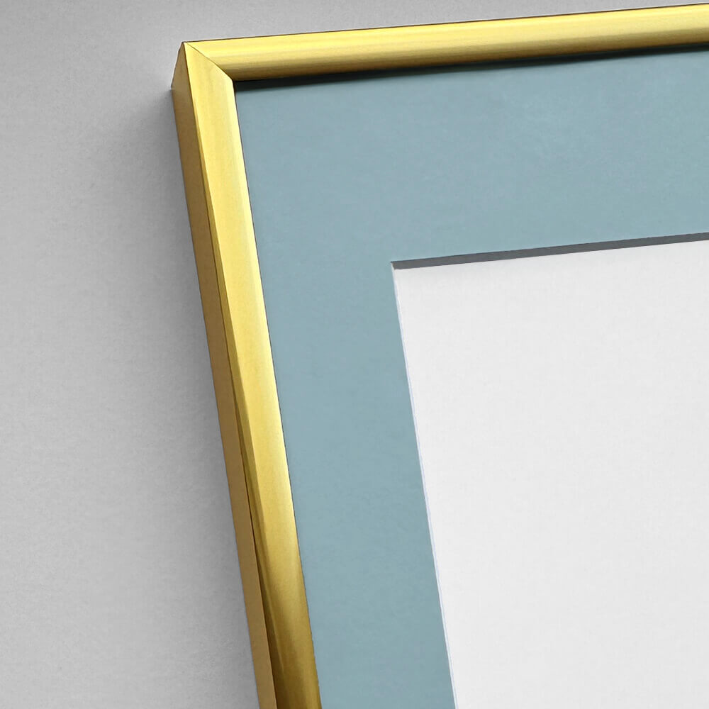 Golden aluminum frame - Narrow (9 mm) - 60×60 cm