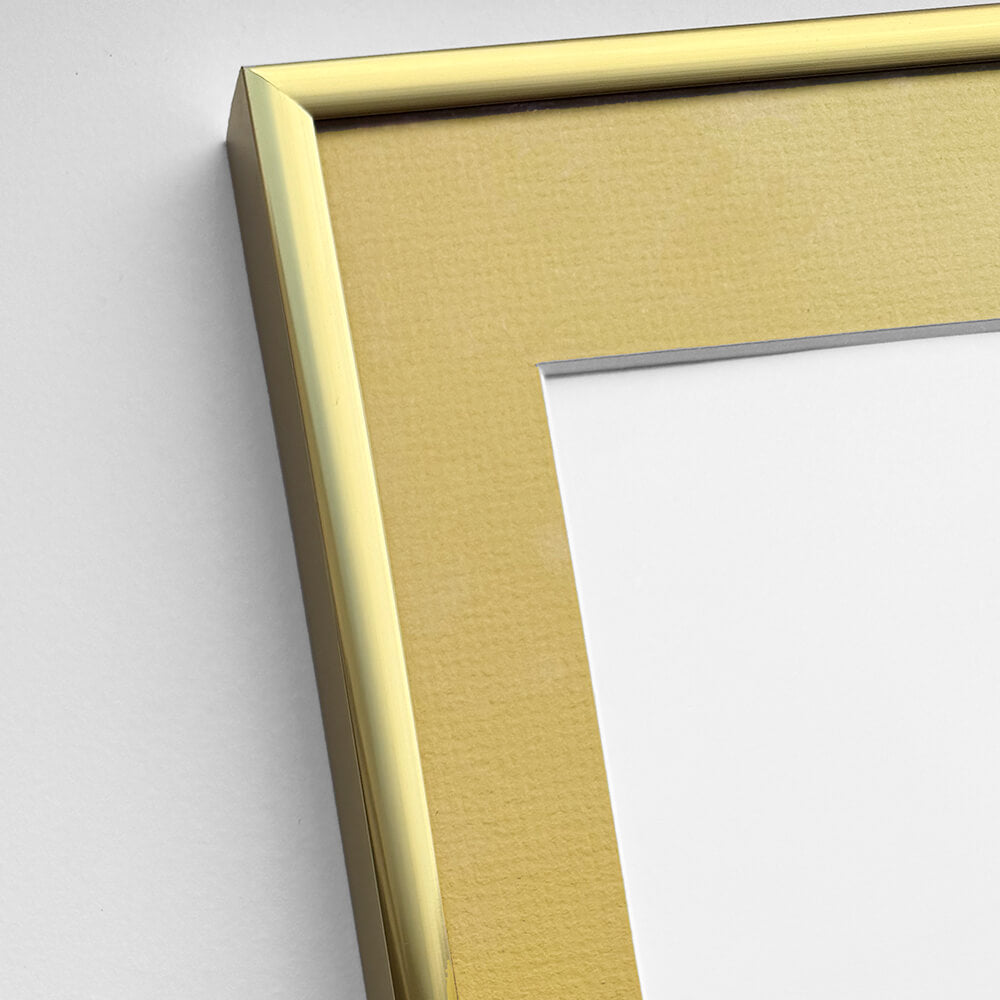 Golden aluminum frame - Narrow (9 mm) - Custom size