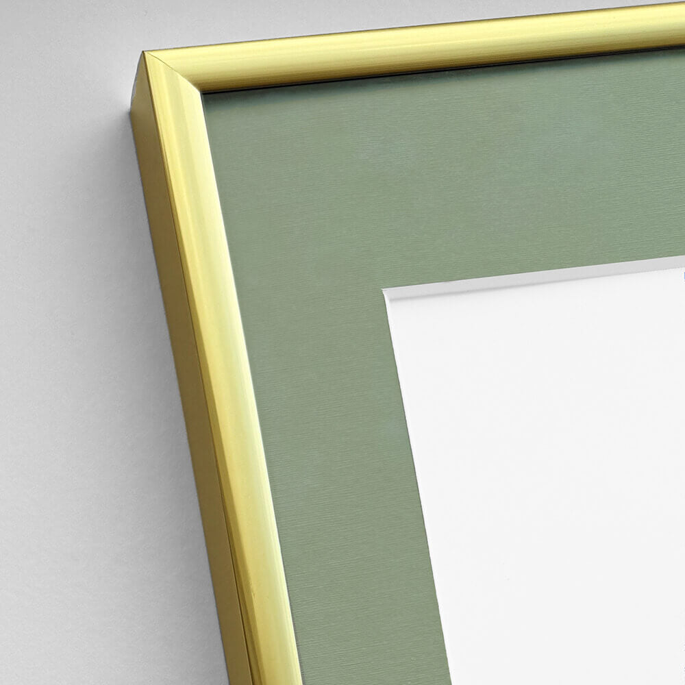 Golden aluminum frame - Narrow (9 mm) - 50x70 cm