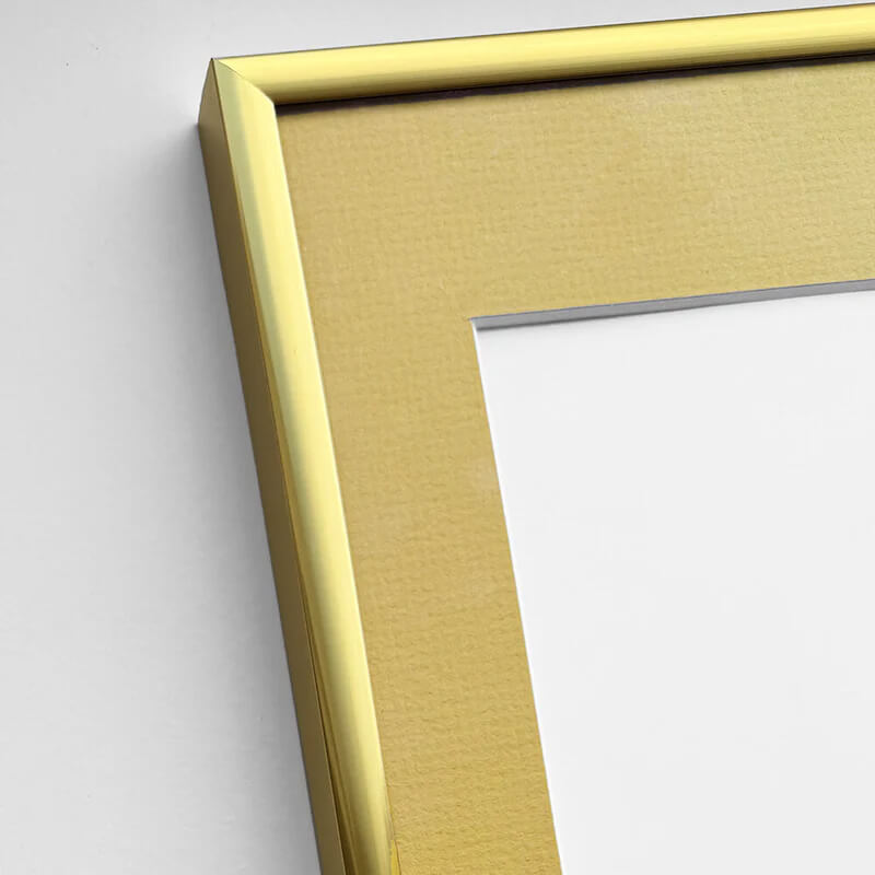 Golden aluminum frame - Narrow (9 mm) - 50x70 cm