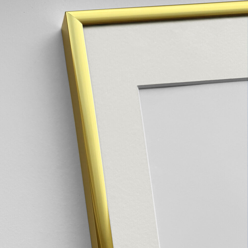 Golden aluminum frame - Narrow (9 mm) - 50x70 cm