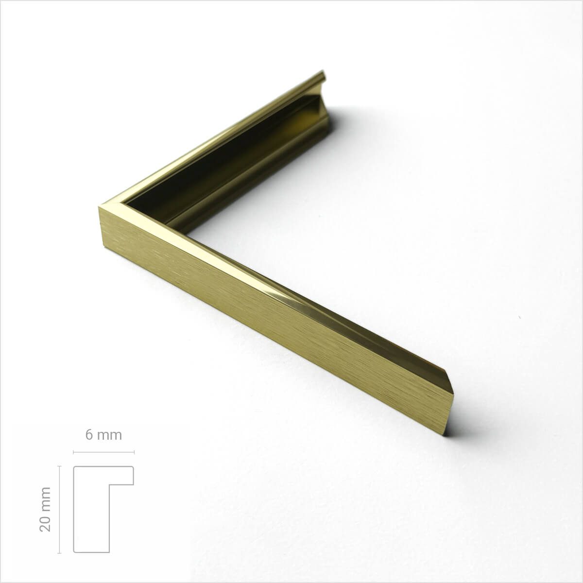 Gold premium aluminum frame - Narrow (6 mm)