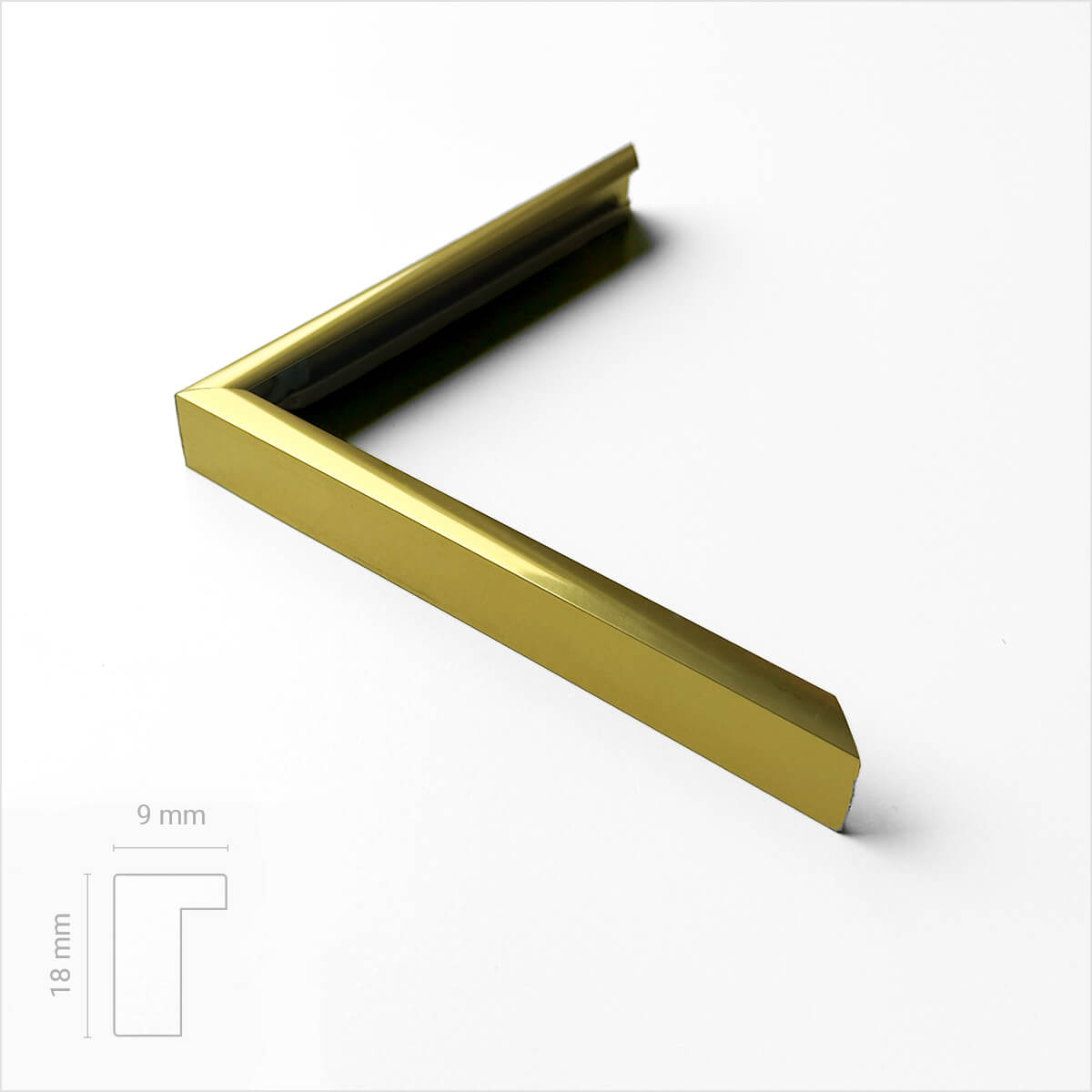 A1 golden aluminum frame - Narrow (9 mm) - 59.4×84.1 cm