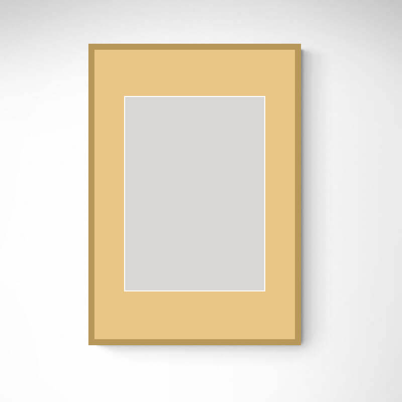 Dark gold wooden frame - Narrow (15 mm) - Custom size