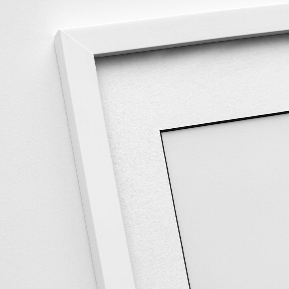 White wooden frame - Narrow (15 mm) - A2 (42x59.4 cm)