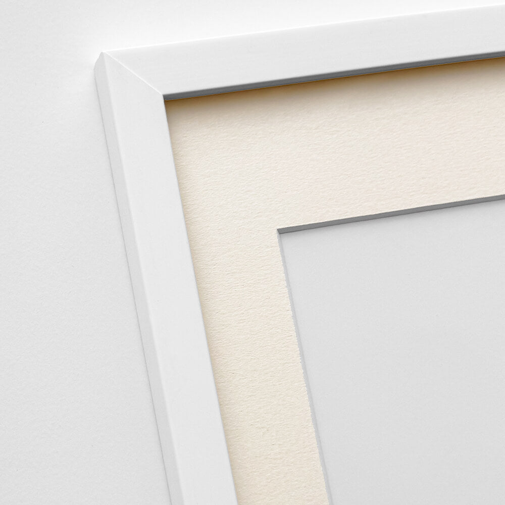 White wooden frame - Narrow (15 mm) - 30×40 cm