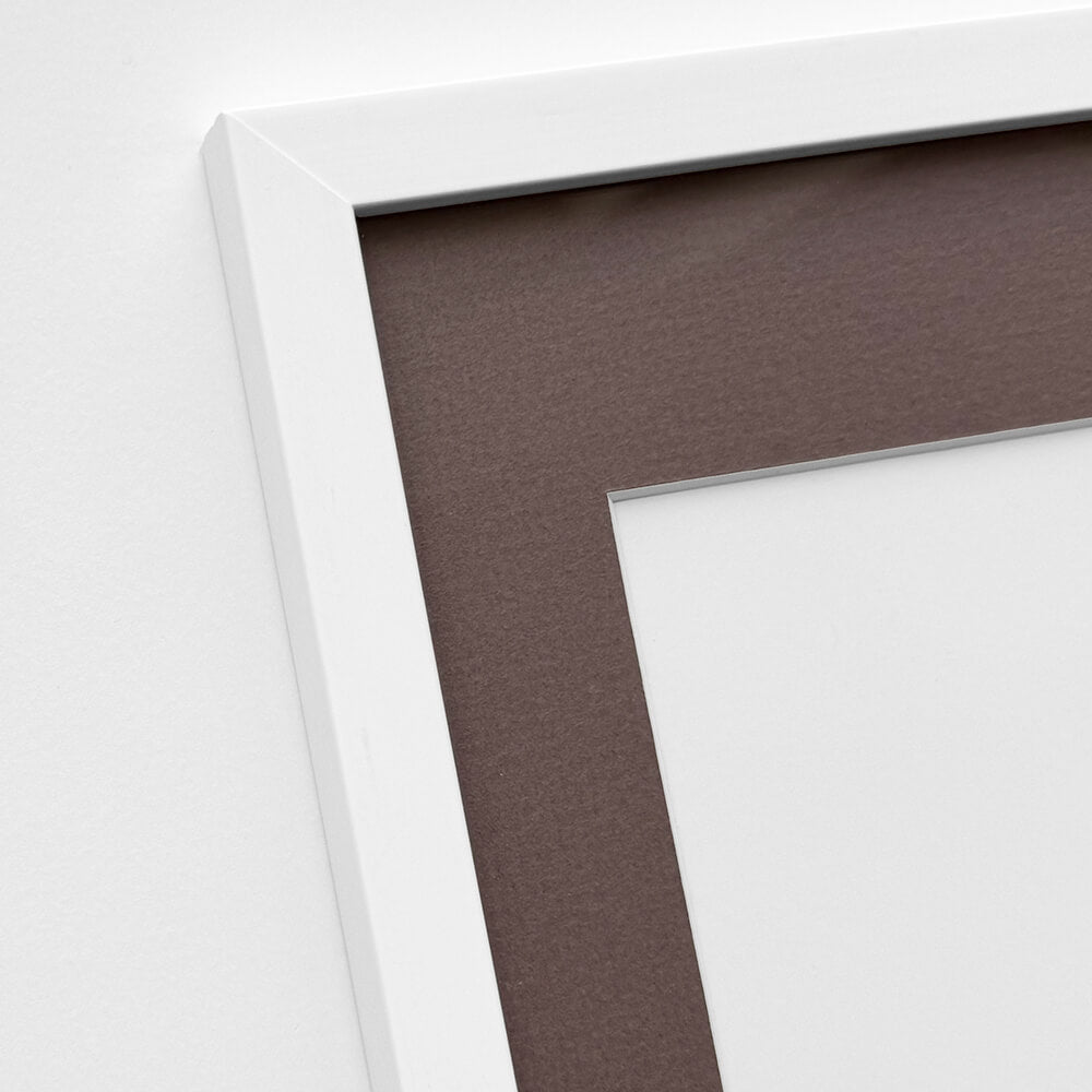 White wooden frame - Narrow (15 mm) - 50x70 cm