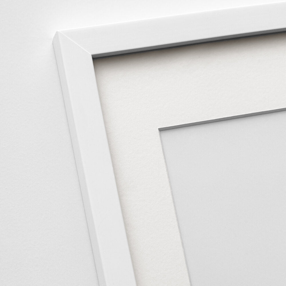 White wooden frame - Narrow (15 mm) - 50×50 cm