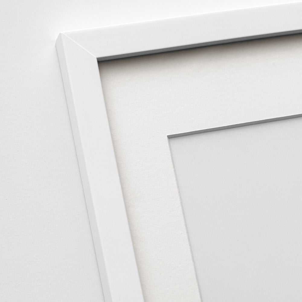 White wooden frame - Narrow (15 mm) - 28x35 cm