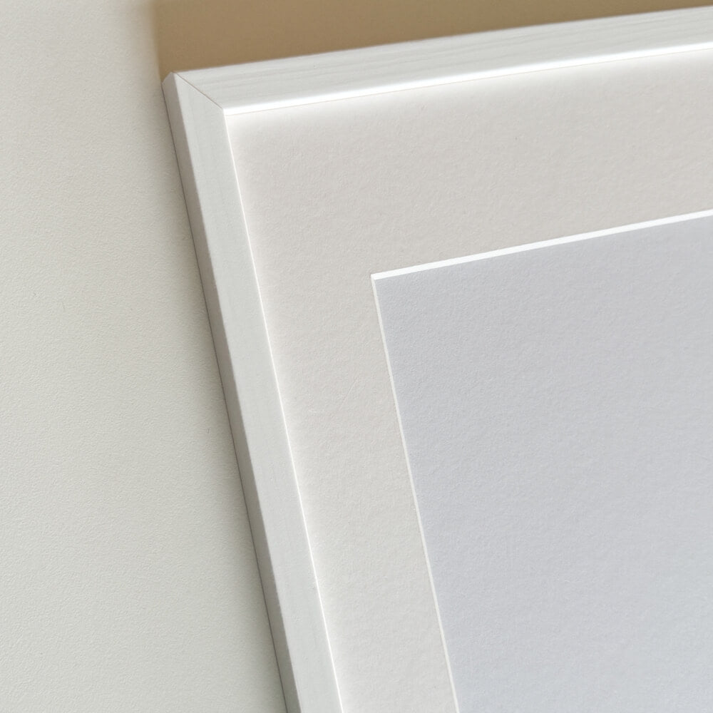 White wooden frame - Narrow (10 mm) - Custom Size