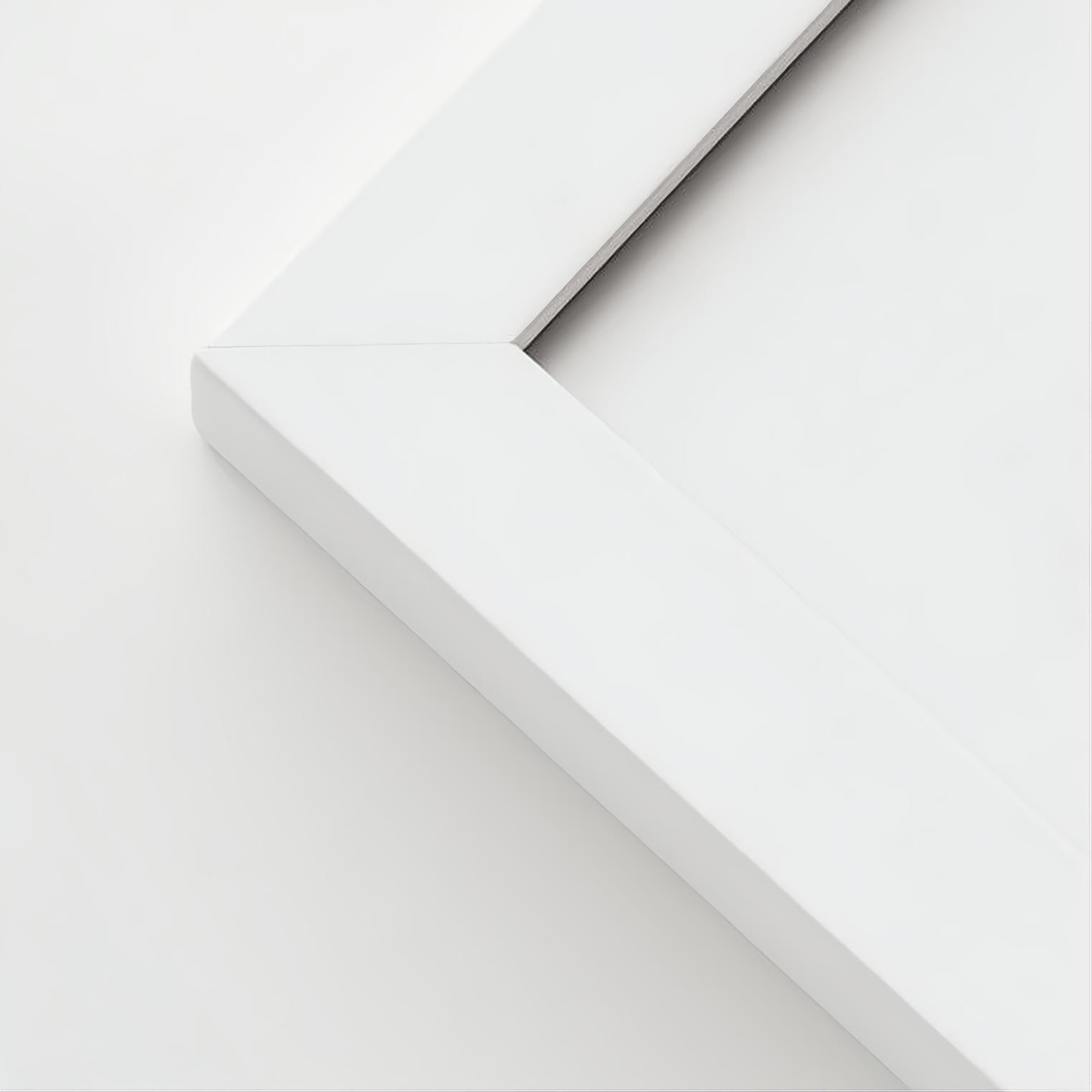 Corner sample: White wood frame - Wide (20x30 mm)