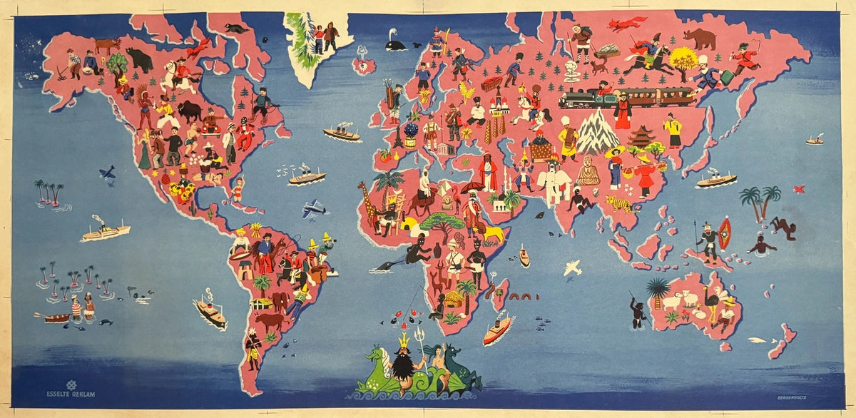 Illustrated world map