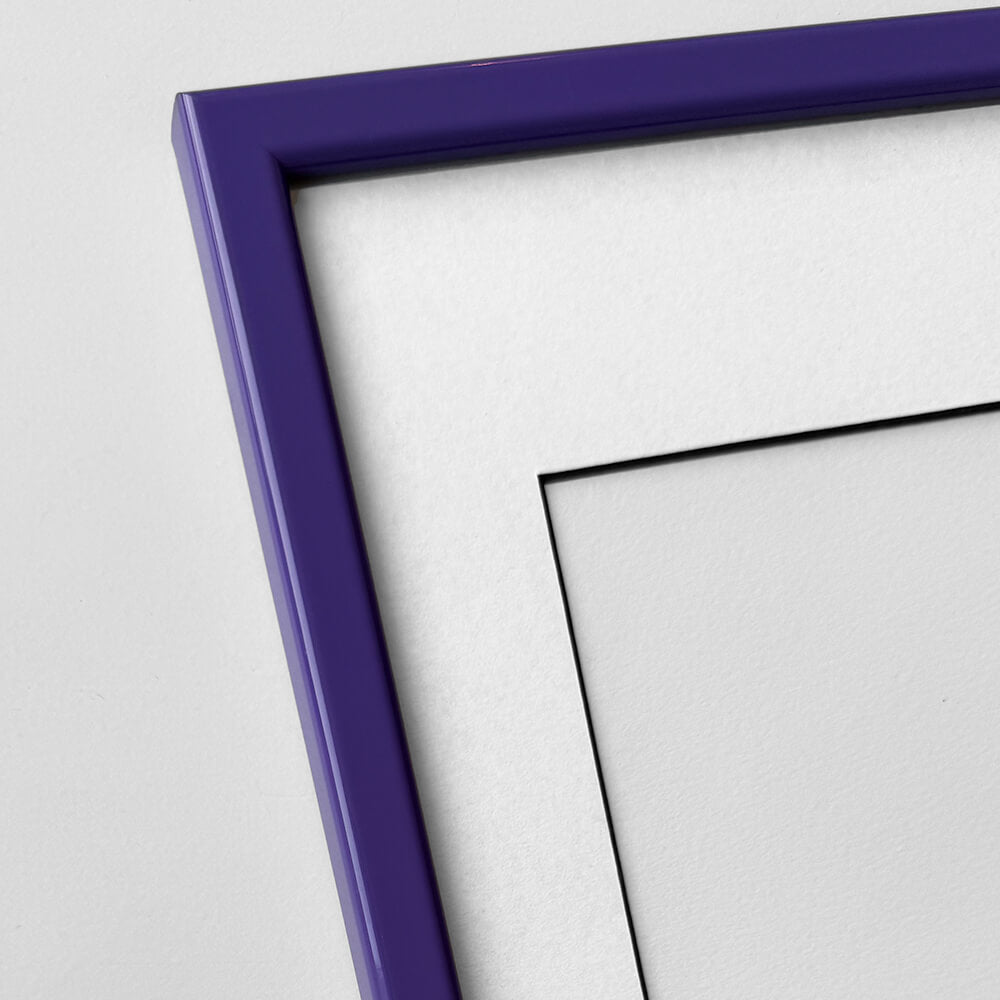 Purple glossy wooden frame - Narrow (14 mm) - 40×40 cm