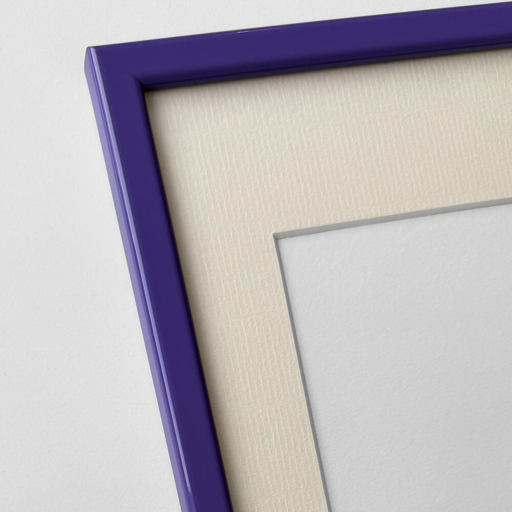 Purple glossy wooden frame - Narrow (14 mm) - 50x60 cm