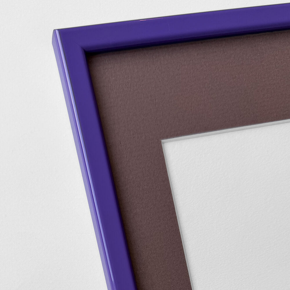 Purple glossy wooden frame - Narrow (14 mm) - 50x60 cm