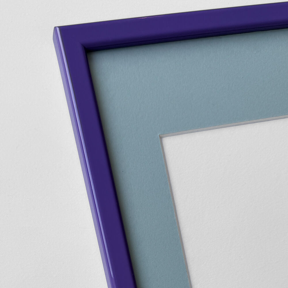 Purple glossy wooden frame - Narrow (14 mm) - 50x60 cm